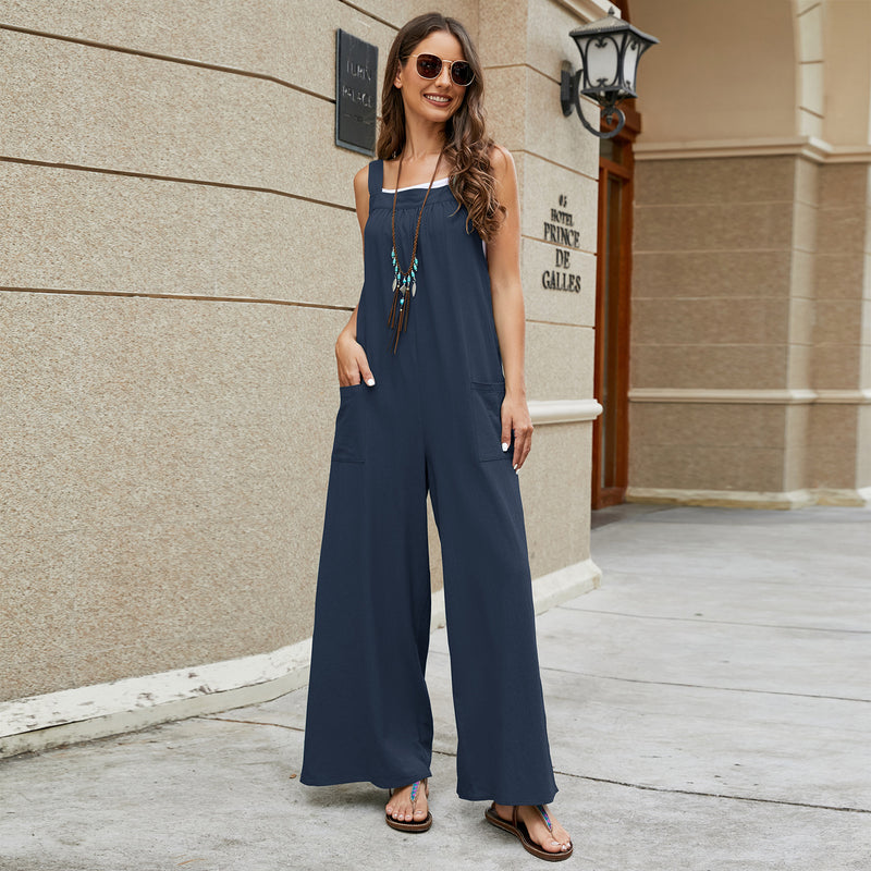 Women's Romper Jumpsuit With Pockets Fashion Personality Casual Long Suspenders