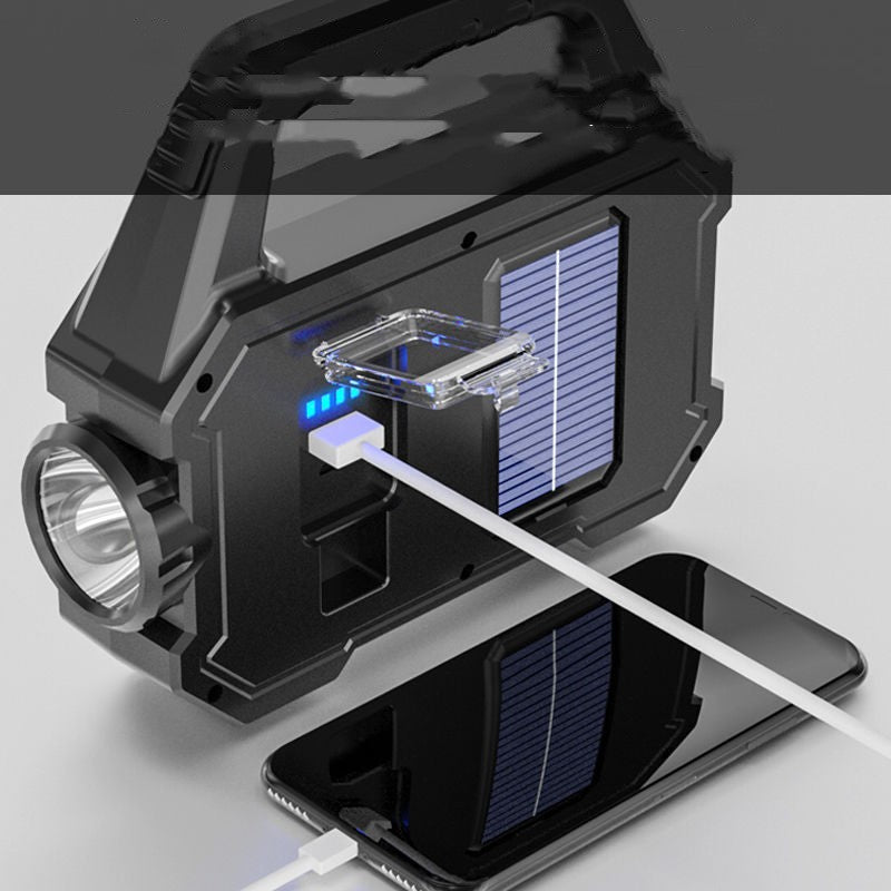 Outdoor Waterproof Solar Power Charger Flashlight Strong Light