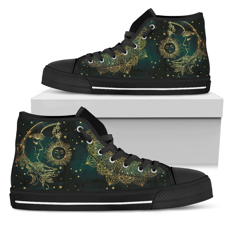 High Top Black Soled Women's Casual Canvas Shoes