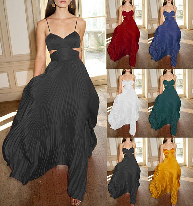 Women's New Suspender Solid Color Tube Top Dress