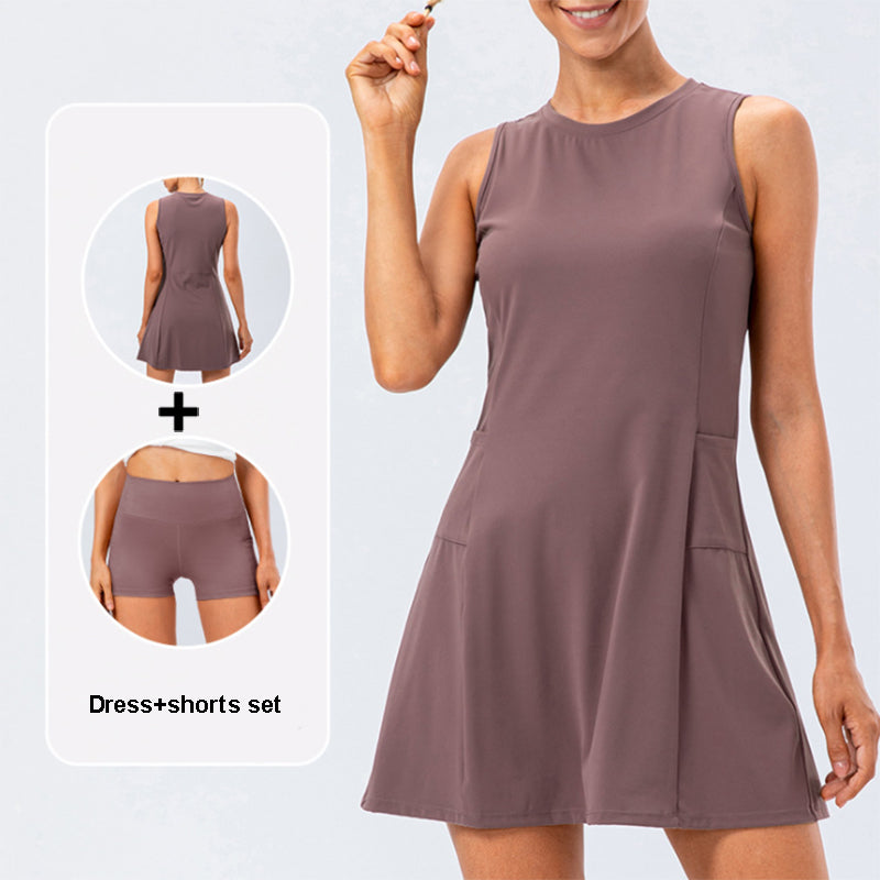 Robe de tennis une pièce à la mode pour dames, vêtements de yoga